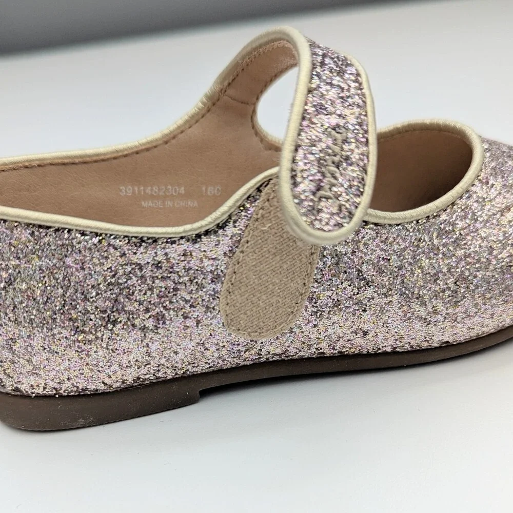 NEW Minkmui Kid's (Size 9-9 1/2) Sparkly Glitter Sequins Mary Jane Dress Shoes